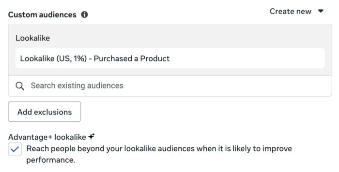 Advantage+ Lookalike Option